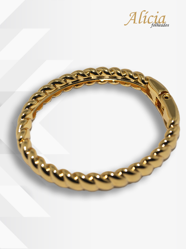 Bracelete Dourado Modelo Trançado