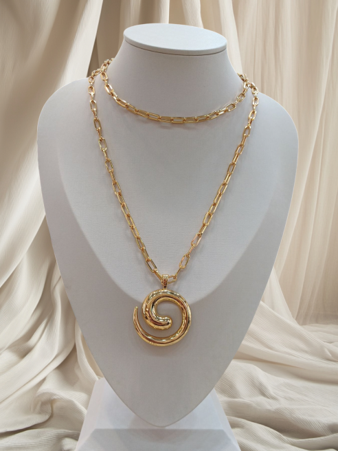 Conjunto colar longo e chooker - banho verniz italiano na corrente cartier