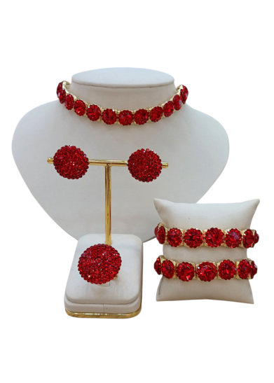 Conjunto chooker , brinco, pulseira, anel regulavel, strass primeira linha da preciosa